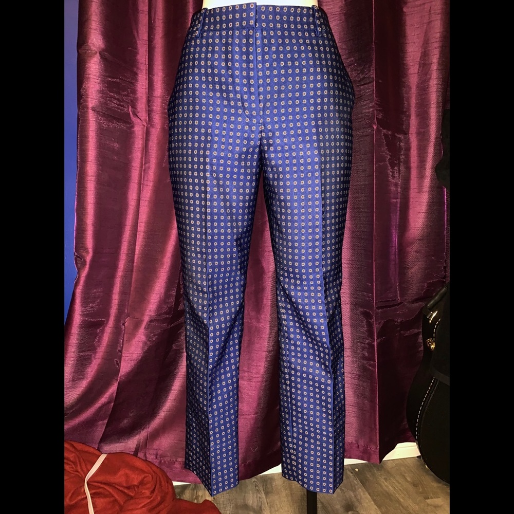 Blue Patterned J Crew Pants